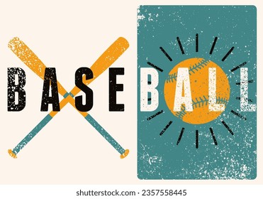 Baseball typographical vintage grunge style poster design. Retro vector illustration.