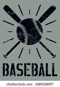 Baseball Typographical Vintage Style Grunge Poster. Baseball Label, Badge, Icon. Retro Vector Illustration.