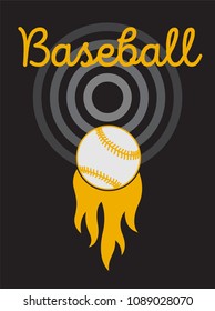 Baseball typographical vintage style poster. Retro vector illustration.