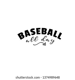 Baseball typography design template svg