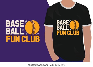 baseball typography graphic t-shirt design Baseball fun club

