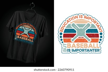 Baseball Typography Sport T-shirt  Design Vector. Typography, Vintage Retro style t-shirt, graphic with quote. Baseball Typography print-ready T-shirt Design Template.
