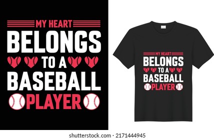 baseball typography vector t-shirt design template for prints t shirt fashion clothing poster, tote bag, mug and merchandise