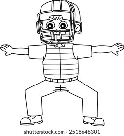 Baseball Umpire Isolated Coloring Page for Kids