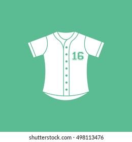 Baseball Uniform Flat Icon On Green Background