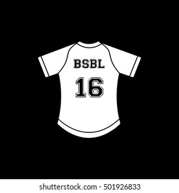 Baseball Uniform Flat Icon On Black Background