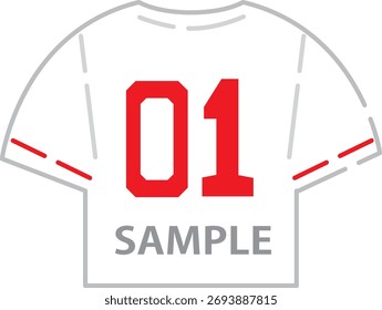 Baseball uniform number text frame illustration