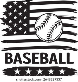 Baseball and United state flag vector illustration on white background