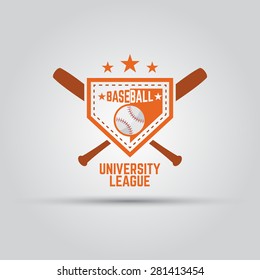 baseball university sport league isolated vector colored badge template 