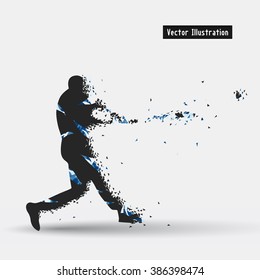 Baseball. Vector eps10 illustration. Particle divergent composition