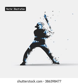 Baseball. Vector eps10 illustration. Particle divergent composition