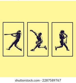 Baseball vector flat, black and white Baseball sticker, Baseball sticker. 