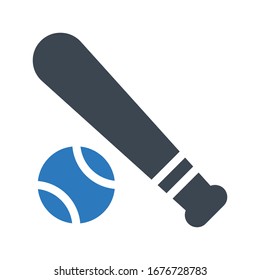 icono de color de glifo vectorial de béisbol 