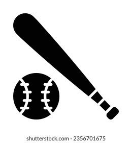 Icono De Glifo Vector De Béisbol Para Uso Personal Y Comercial.
