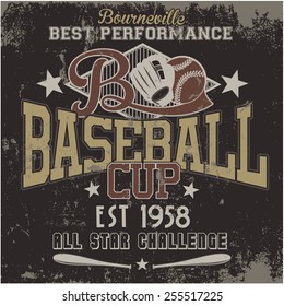 Baseball - Vector Graphics and typography t-shirt design for apparel