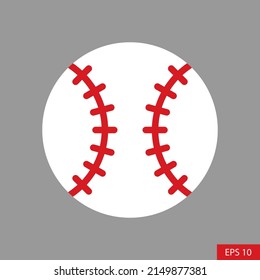 Baseball vector icon in flat style design for website design, app, UI, isolated on grey background. EPS 10 vector illustration.