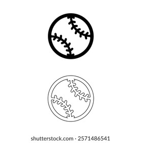  Baseball Vector Icon - Minimalist Sports Design.