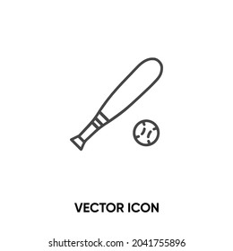 Baseball vector icon. Modern, simple flat vector illustration for website or mobile app. Baseball bat or ball symbol, logo illustration. Pixel perfect vector graphics	