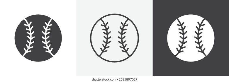 Baseball vector icons collection graphic designs for ui designs