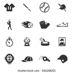 baseball vector icons for user interface design