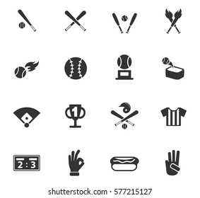 baseball vector icons for user interface design