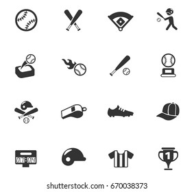 baseball vector icons for web and user interface design