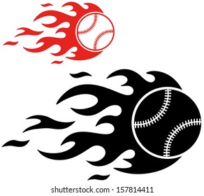 Similar Images, Stock Photos & Vectors of baseball with flame design