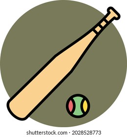 Layoutbild eines ausgefüllten Circle-Symbols der Baseball-Vektorlinie