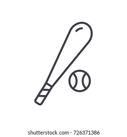 baseball vector line icon, sign, illustration on background, editable strokes