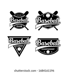 baseball vector logo badge set black color