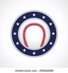 Baseball vector logo. Ball, sportsman cup sign. Brand symbol of national competitions, mobile app icon, sport equipment shop. Creative red award medal. Isolated abstract graphic design template.