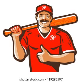 baseball vector logo. player or sport icon