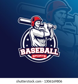 baseball vector mascot logo design with modern illustration concept style for badge, emblem and tshirt printing. baseball illustration for sport team.