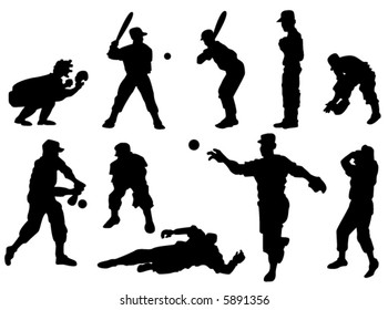 Baseball- Vector Silhouette