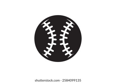 baseball vector silhouette isolated in white background