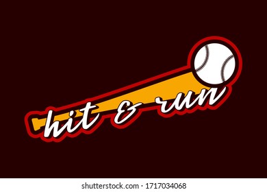 Baseball vector sport Typography sticker illustration in retro style. Vector design emblem, badge and sporty template logo design