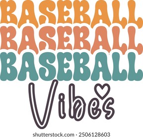 Baseball Vibes, Retro Game Day Design, Baseball Vibes T-Shirt Design