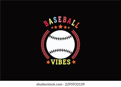 BASEBALL VIBES Typography T shirt Design