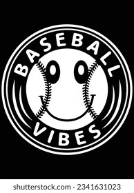 Baseball vibes vector art design, eps file. design file for t-shirt. SVG, EPS cuttable design file