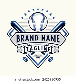 logotipo vintage de béisbol. estilo emblemático. perfecto para el club de béisbol