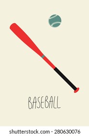 Baseball vintage style poster. Retro vector illustration.