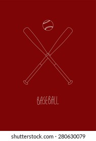 Baseball vintage style poster. Retro vector illustration.