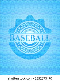 Baseball water wave emblem background.