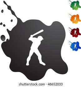 Baseball web button isolated on a background