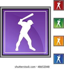 Baseball web button isolated on a background