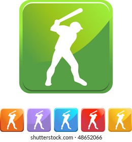 Baseball web button isolated on a background