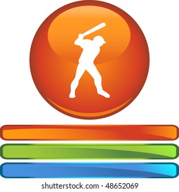 Baseball web button isolated on a background