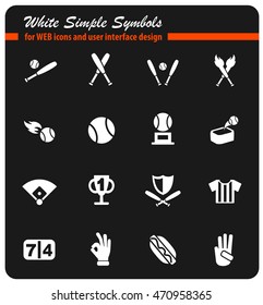 baseball web icons for user interface design