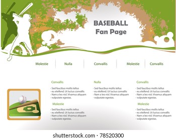 Baseball web site design template