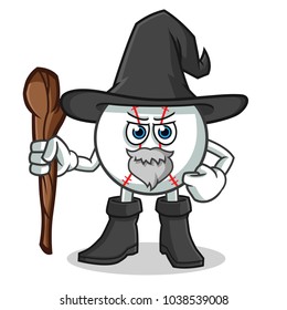 baseball witch mascot vector cartoon illustration